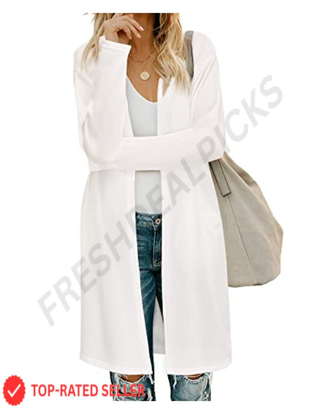 Women's Open Front Cardigan Shirt Long Sleeve Lightweight Coat with Pockets